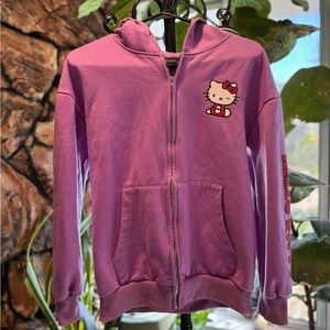 Pink Hello Kitty  front zip up sweatshirt w/o hoodie strings.